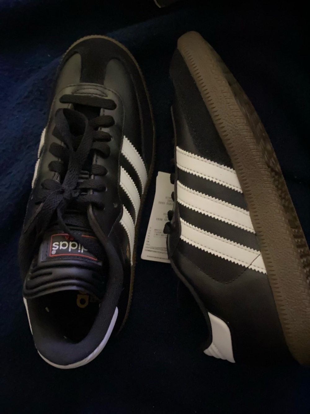 adidas Men’s Black/White Classic Three-Stripe Sneakers